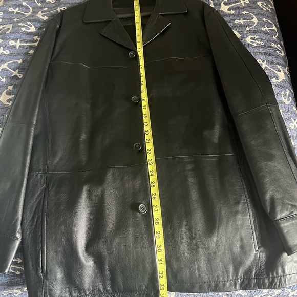 New Men’s Genuine Black Leather Bugatchi Jacket Blazer Coat Sz M - Picture 9 of 15